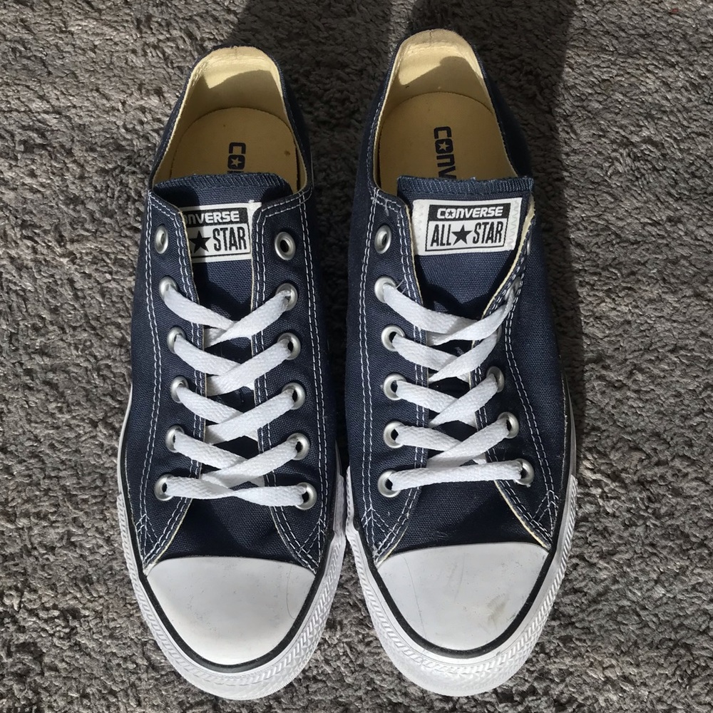 Navy Blue Converse Low Tops